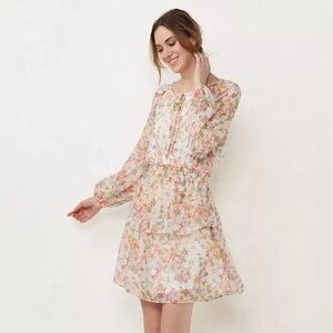 Women's LC Lauren Conrad Long Sleeve Mini Peasant Dress